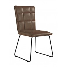 Padded Back Chair with Angled Legs - Brown