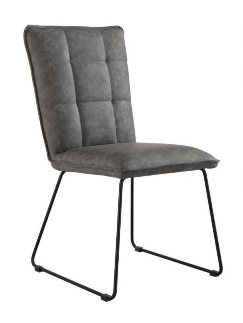 Padded Back Chair with Angled Legs - Grey