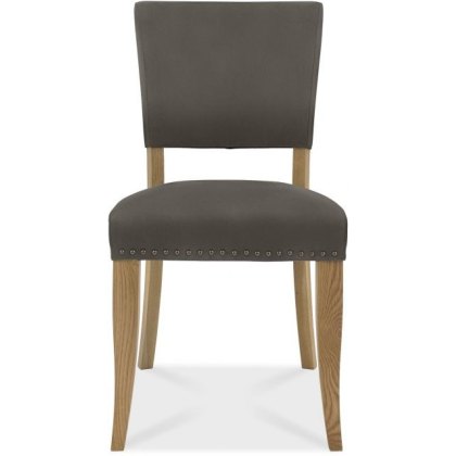 Portland Rustic Oak Dark Grey Upholstered Chair