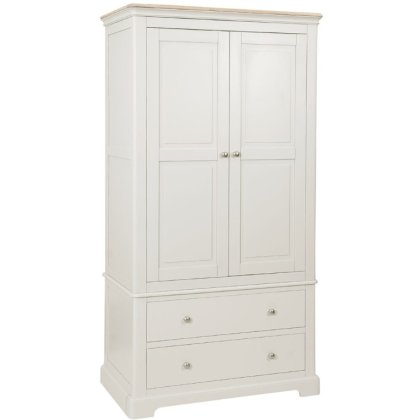 Lingwood Painted Grey Mist 2 Drawer Gents Double Wardrobe Lingwood Painted Grey Mist 2 Drawer Gents Double Wardrobe