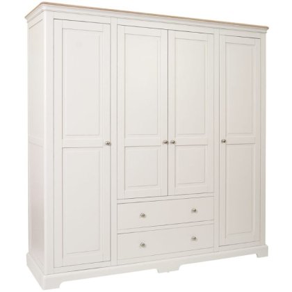 Lingwood Painted Grey Mist 4 Door 2 Drawer Wardrobe Lingwood Painted Grey Mist 4 Door 2 Drawer Wardrobe