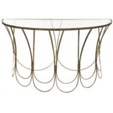 Deco Champagne Scallop Console Table