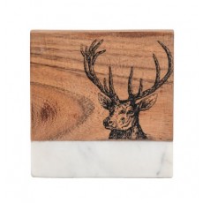 Stag Coasters White Marble