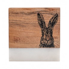 Hare Coasters White Marble