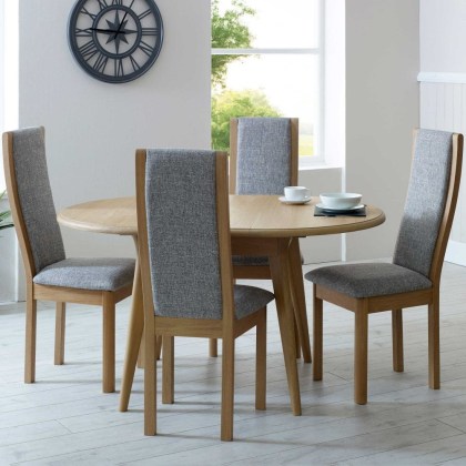 Stockholm Compact Round Extending Dining Table W105-140cm Stockholm Compact Round Extending Dining Table W105-140cm