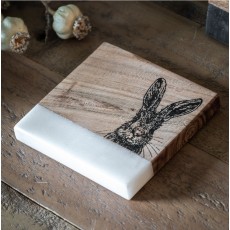 Hare Coasters White Marble