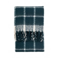 Blue Check Faux Mohair Throw