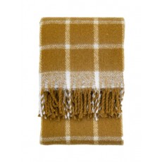 Mustard Check Faux Mohair Throw