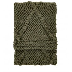 Cable Knit Diamond Throw Olive