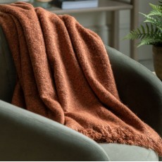 Boucle Style Throw Rust