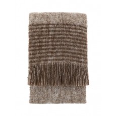 Faux Mohair Fringe Throw Brown