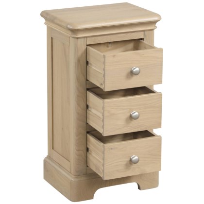 Lingwood Oak 3 Drawer Compact Bedside