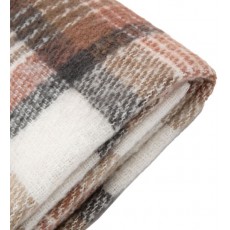 Check Faux Mohair Throw Natural Sherpa