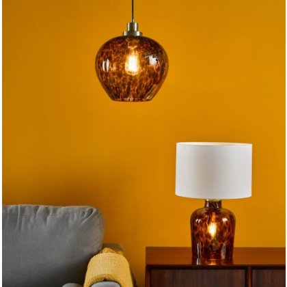 Leandra Tortoiseshell Glass Table Lamp