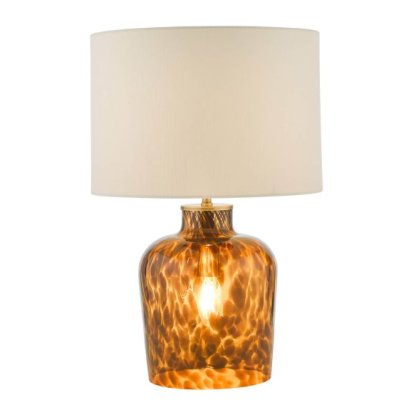 Leandra Tortoiseshell Glass Table Lamp Leandra Tortoiseshell Glass Table Lamp