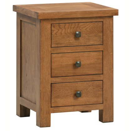 Dallow Rustic 3 Drawer Bedside Table Dallow Rustic 3 Drawer Bedside Table