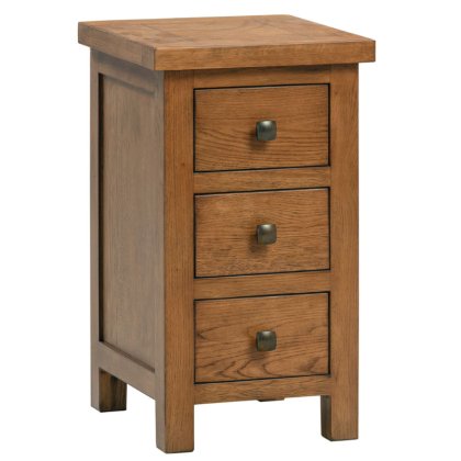 Dallow Rustic Compact 3 Drawer Bedside Table Dallow Rustic Compact 3 Drawer Bedside Table