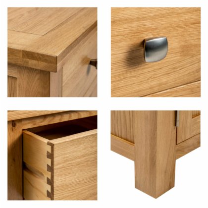 Dallow Oak Double Pedestal Dressing Table and Stool Set Dallow Oak Double Pedestal Dressing Table and Stool Set