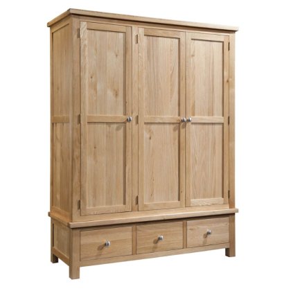 Dallow Oak Triple Wardrobe with 3 Drawers Dallow Oak Triple Wardrobe with 3 Drawers