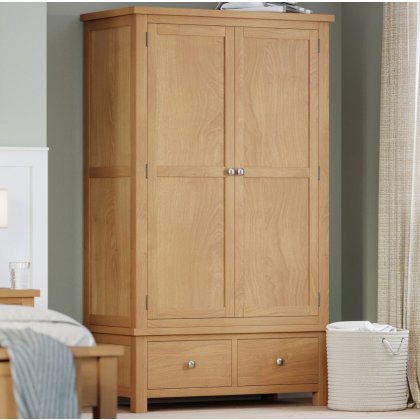 Dallow Oak Double Wardrobe with 2 Drawers Dallow Oak Double Wardrobe with 2 Drawers
