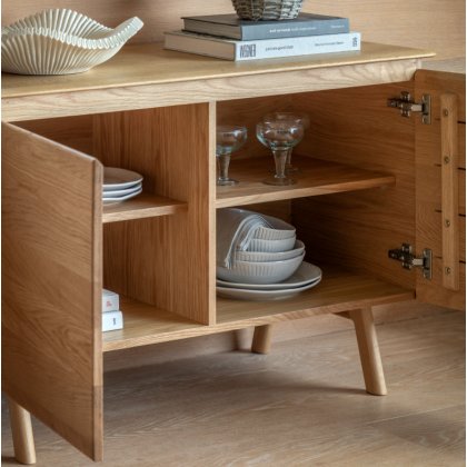 Madrid 2 Door Sideboard - Oak Madrid 2 Door Sideboard - Oak
