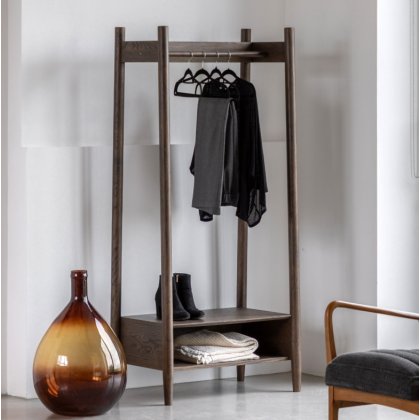 Hatfield Open Wardrobe - Smoked Oak Hatfield Open Wardrobe - Smoked Oak