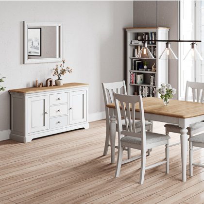Lingwood Painted Grey Mist 2 Door 3 Drawer Sideboard Lingwood Painted Grey Mist 2 Door 3 Drawer Sideboard