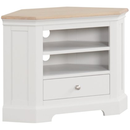 Lingwood Painted Grey Mist Corner TV Unit Lingwood Painted Grey Mist Corner TV Unit