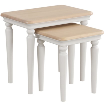 Lingwood Painted Grey Mist Nest Of 2 Tables Lingwood Painted Grey Mist Nest Of 2 Tables