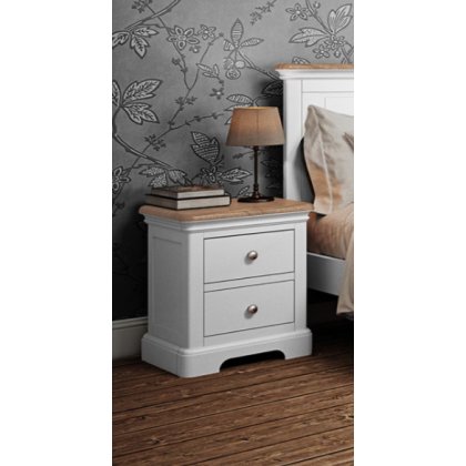 Lingwood Painted White 2 Drawer Bedside Lingwood Painted White 2 Drawer Bedside