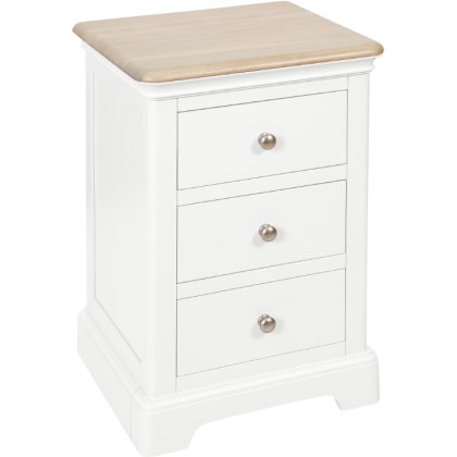 Lingwood Painted White 3 Drawer Bedside Lingwood Painted White 3 Drawer Bedside