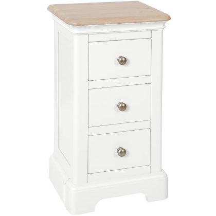 Lingwood Painted White Compact 3 Drawer Bedside Lingwood Painted White Compact 3 Drawer Bedside