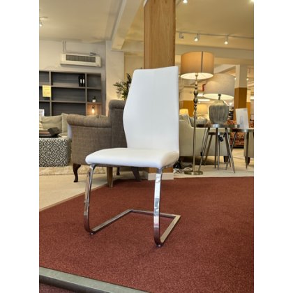 Vida Dining Chair White PU (SRP: £140 / Now £49) Vida Dining Chair White PU (SRP: £140 / Now £49)