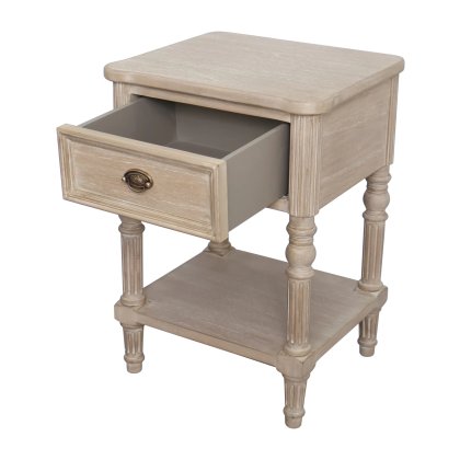 Willow Side Table with Shelf – Timber Wash Willow Side Table with Shelf – Timber Wash