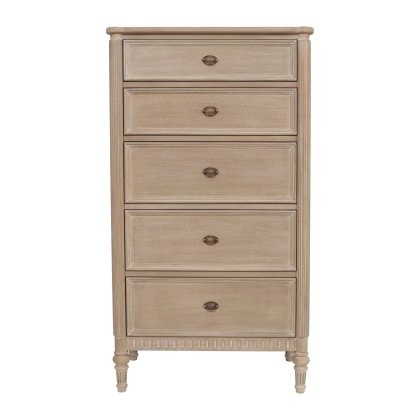 Willow 5 Drawer Tall Boy – Timber Wash Willow 5 Drawer Tall Boy – Timber Wash