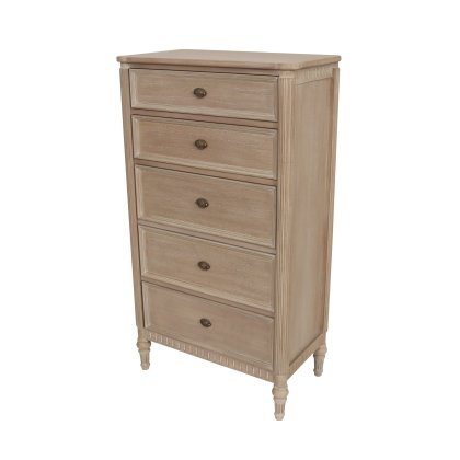 Willow 5 Drawer Tall Boy – Timber Wash Willow 5 Drawer Tall Boy – Timber Wash