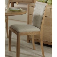 Stockholm Low Back Dining Chair in Natural Fabric