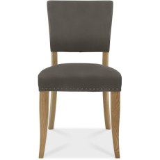 Portland Rustic Oak Dark Grey Upholstered Chair