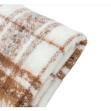 Check Faux Mohair Throw Tan