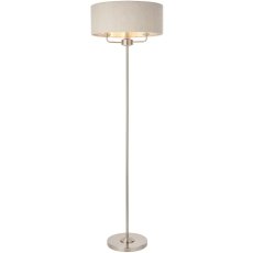 Highclere 3 Floor Lamp Chrome/Natural