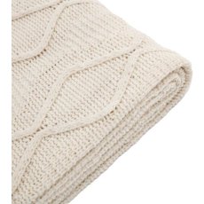 Cable Knit Throw Cream