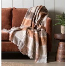 Check Mohair Throw Rust