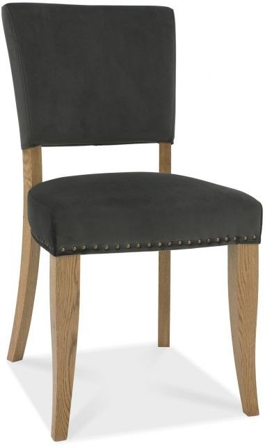 Portland Rustic Oak Gun Metal Upholstered Chair Portland Rustic Oak Gun Metal Upholstered Chair