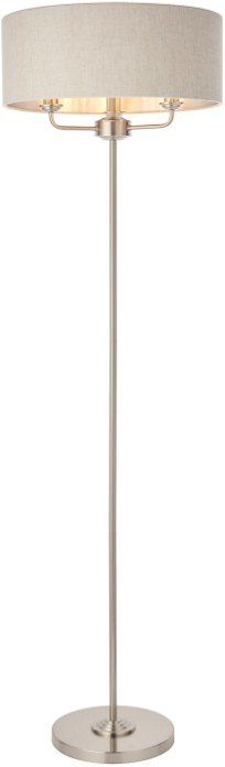 Highclere 3 Floor Lamp Chrome/Natural Highclere 3 Floor Lamp Chrome/Natural