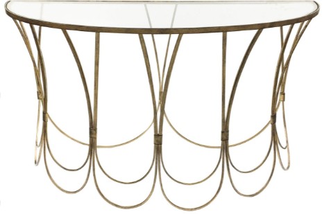 Deco Champagne Scallop Console Table