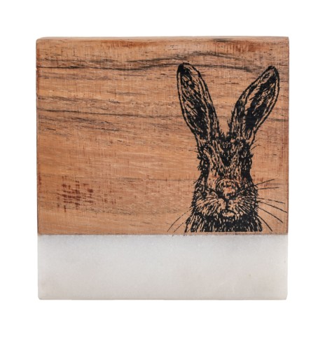 Hare Coasters White Marble