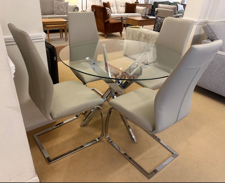 Ramsey Dining Table & 4 Bali Dining Chairs (WAS: £922 / NOW: £639) Ramsey Dining Table & 4 Bali Dining Chairs (WAS: £922 / NOW: £639)