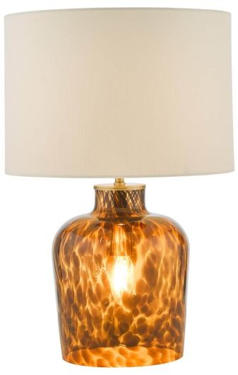 Leandra Tortoiseshell Glass Table Lamp Leandra Tortoiseshell Glass Table Lamp