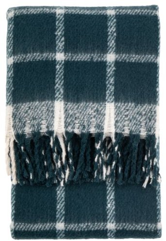 Poly Mohair Check Throw Blue Poly Mohair Check Throw Blue