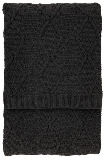 Chenille Cable Throw Grey Chenille Cable Throw Grey